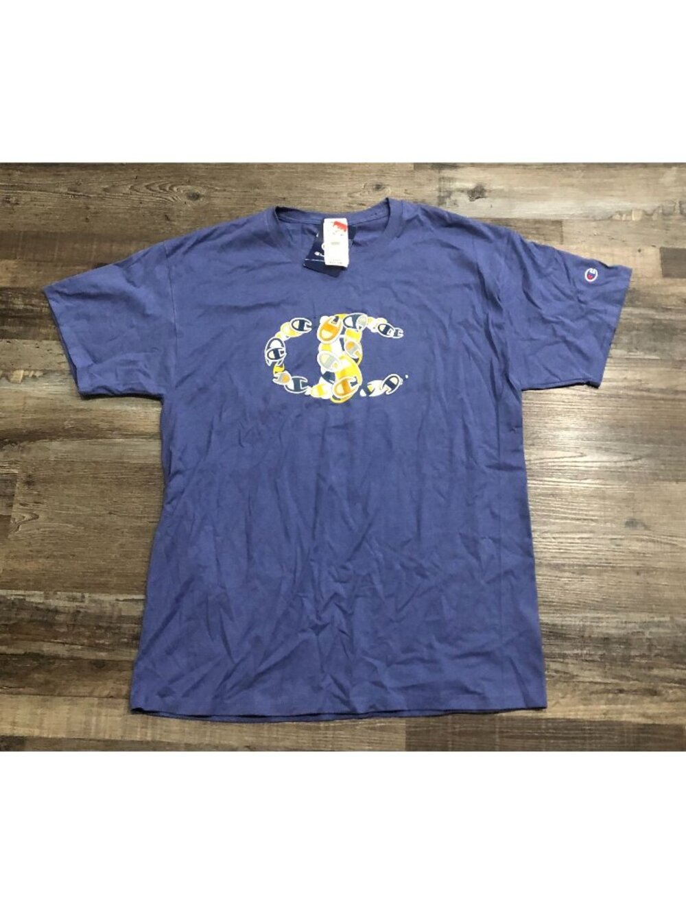 Champion Mens Large Purple Logo Tee T Shirt New with Tags